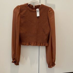 Brand New Aritzia Wilfred Tempest Top - Size Medium, Anse Brown